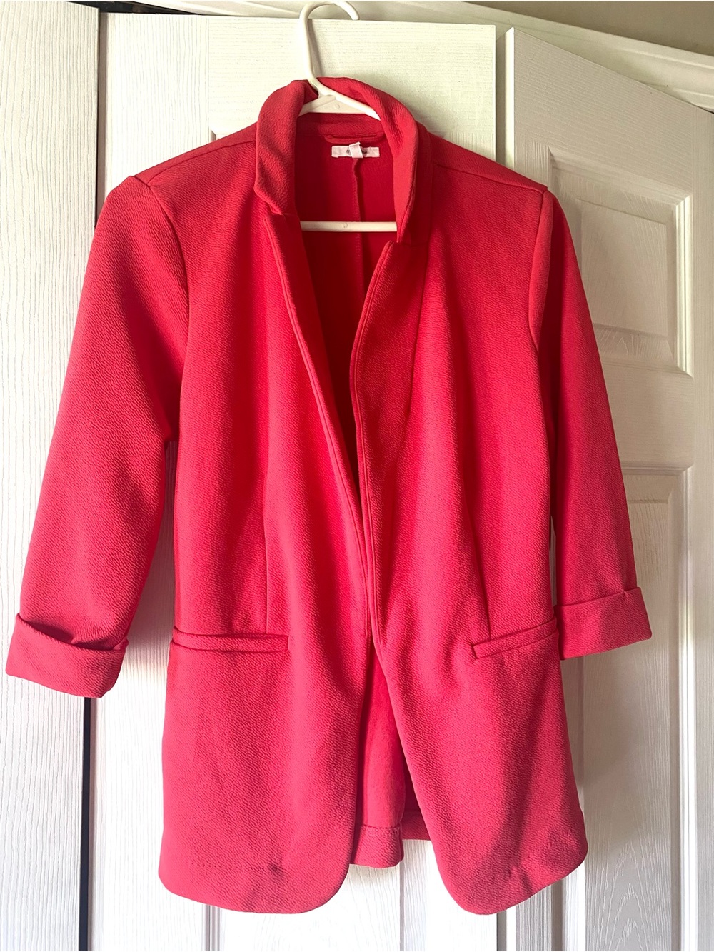 Women’s Red Open-Front Blazer Jacket